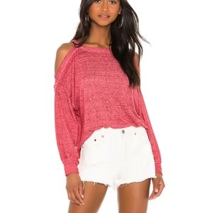 Free People chill Out Long Sleeve Tee in red